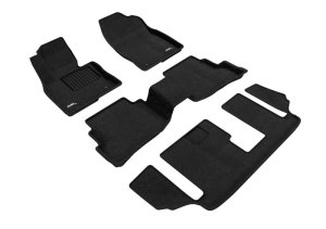 Mazda CX-9 Floor Mat Set - Front + Rear + Third Row - 3D MAXpider - Elegant - Black - `16-`23